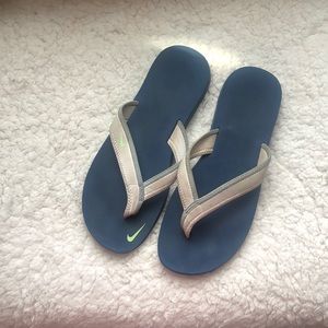Blue Nike Flip Flops